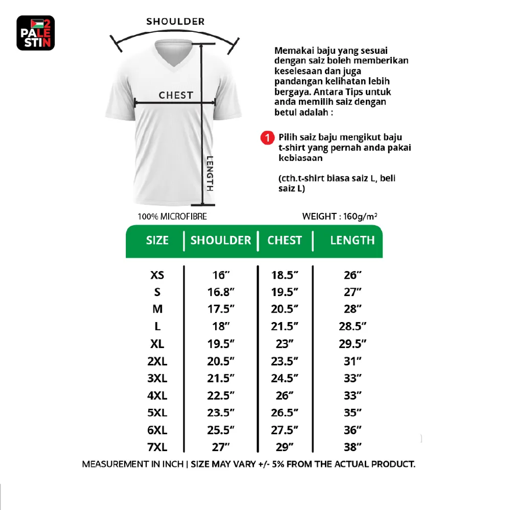 size chart SS muslimin 2len