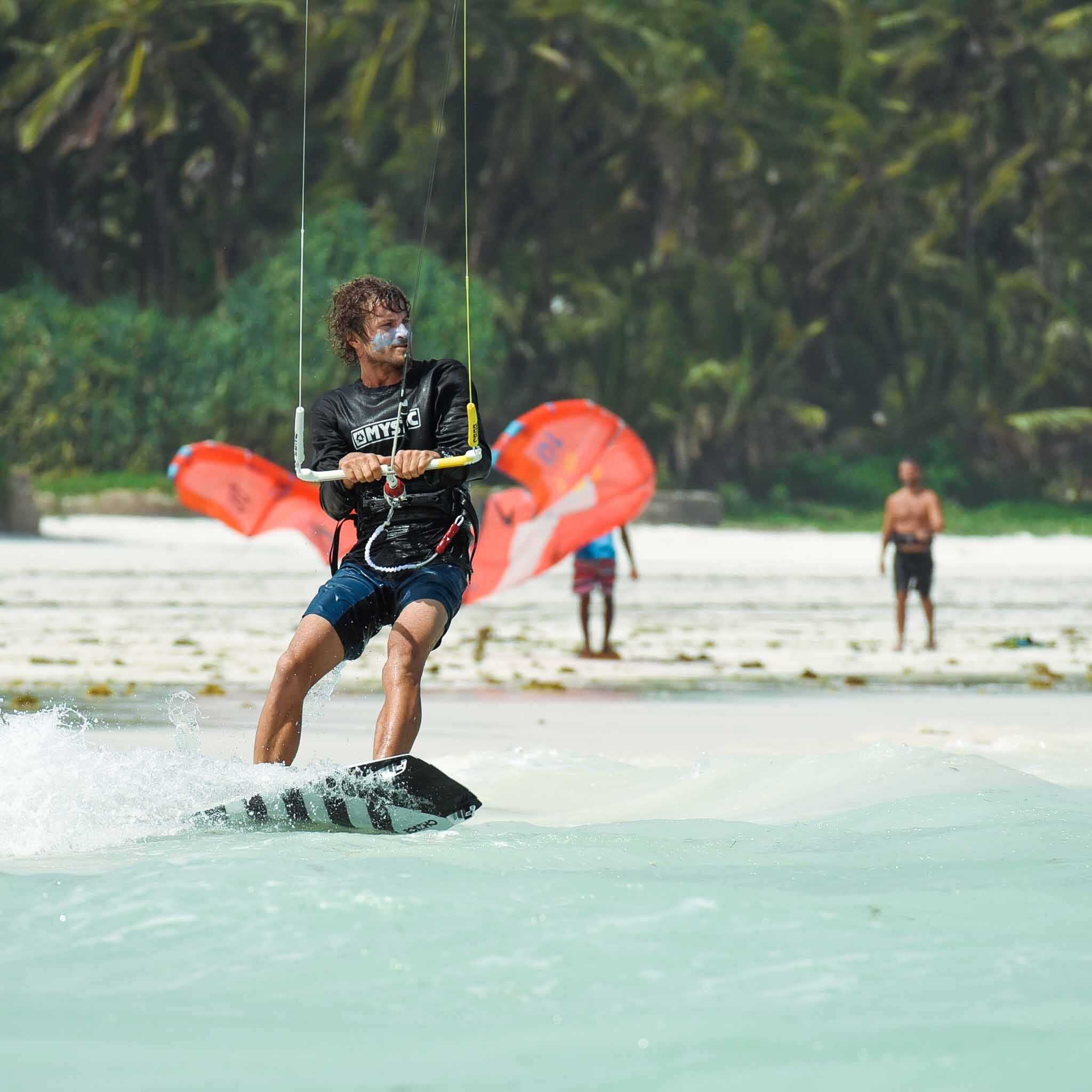 Zinc Ocean Blue - Man Kite Surfing In kenya 2 - Suntribe Reef Safe Sunscreen @Diani Kite Club