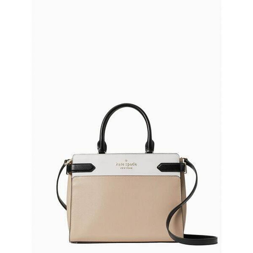 handbagbranded.com getlush outlet kate spade personalshopper usa malaysia Staci Colorblock Medium Satchel - Warmbeige Multi