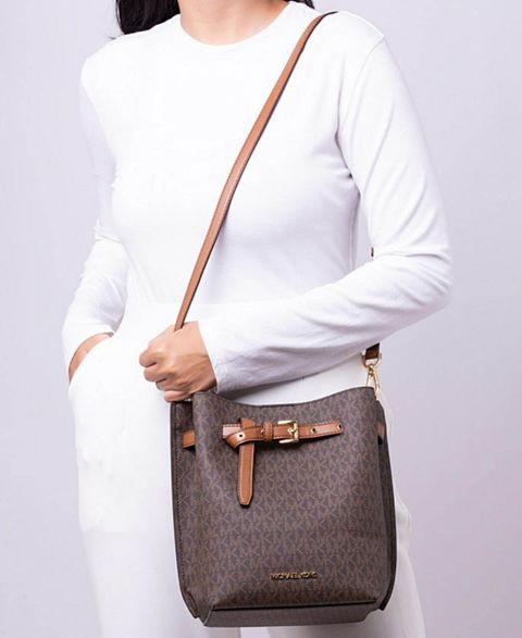 handbagbranded.com getlush outlet personalshopper usa malaysia ready stock Michael Kors Emilia Small Bucket Bag Messenger in Signature Brown 1