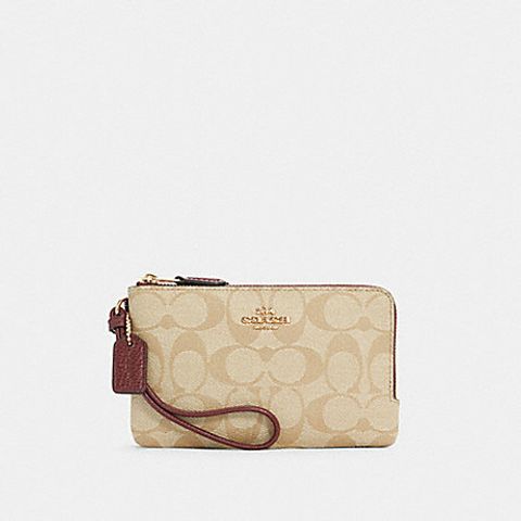 handbagbranded.com getlush outlet personalshopper usa malaysia ready stock Coach Small Double Zip Wristlet in Signature Colorblock