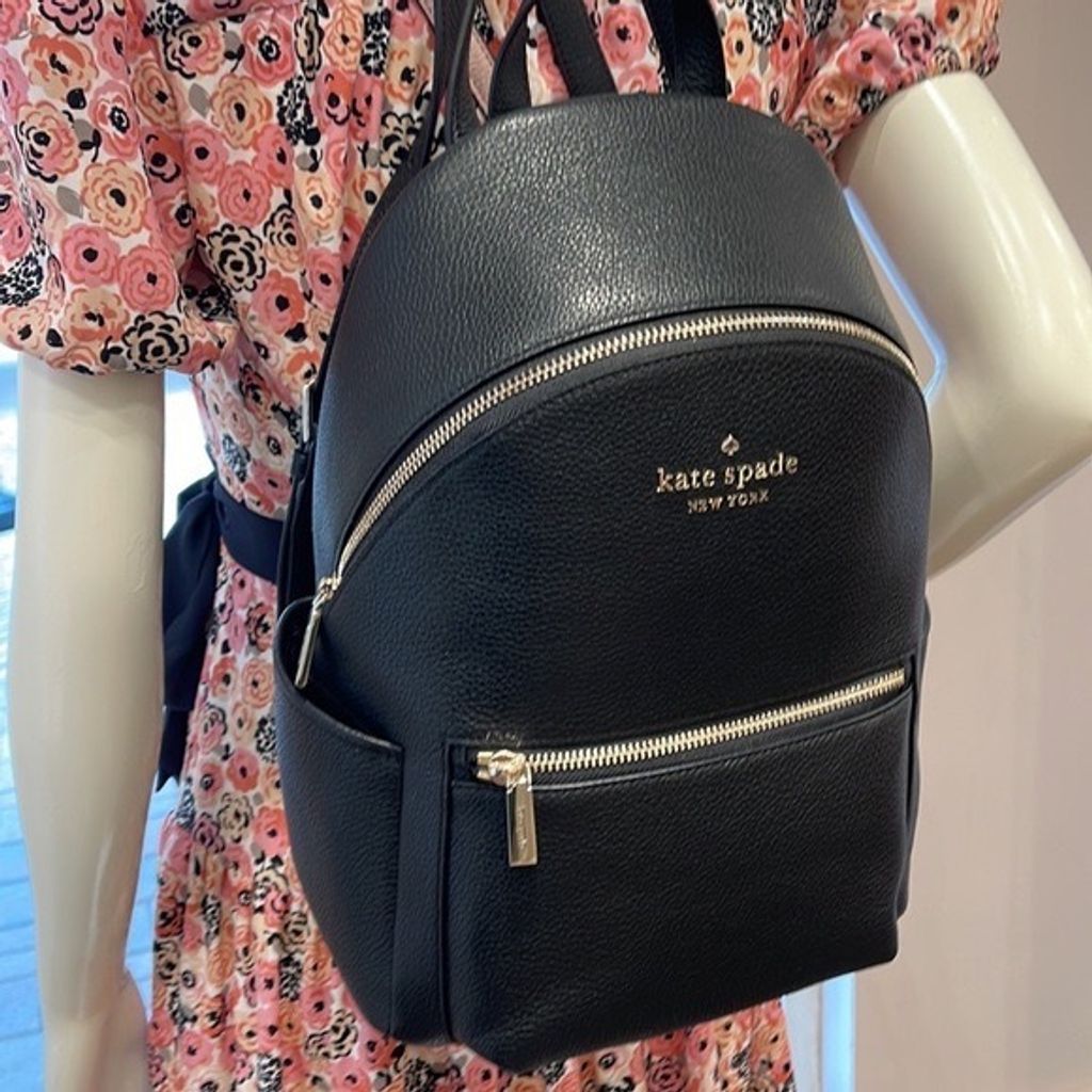 PRE ORDER) Kate Spade Leila Pebbled Leather Medium Dome Backpack- Black –  Personal Shopper USA Outlet