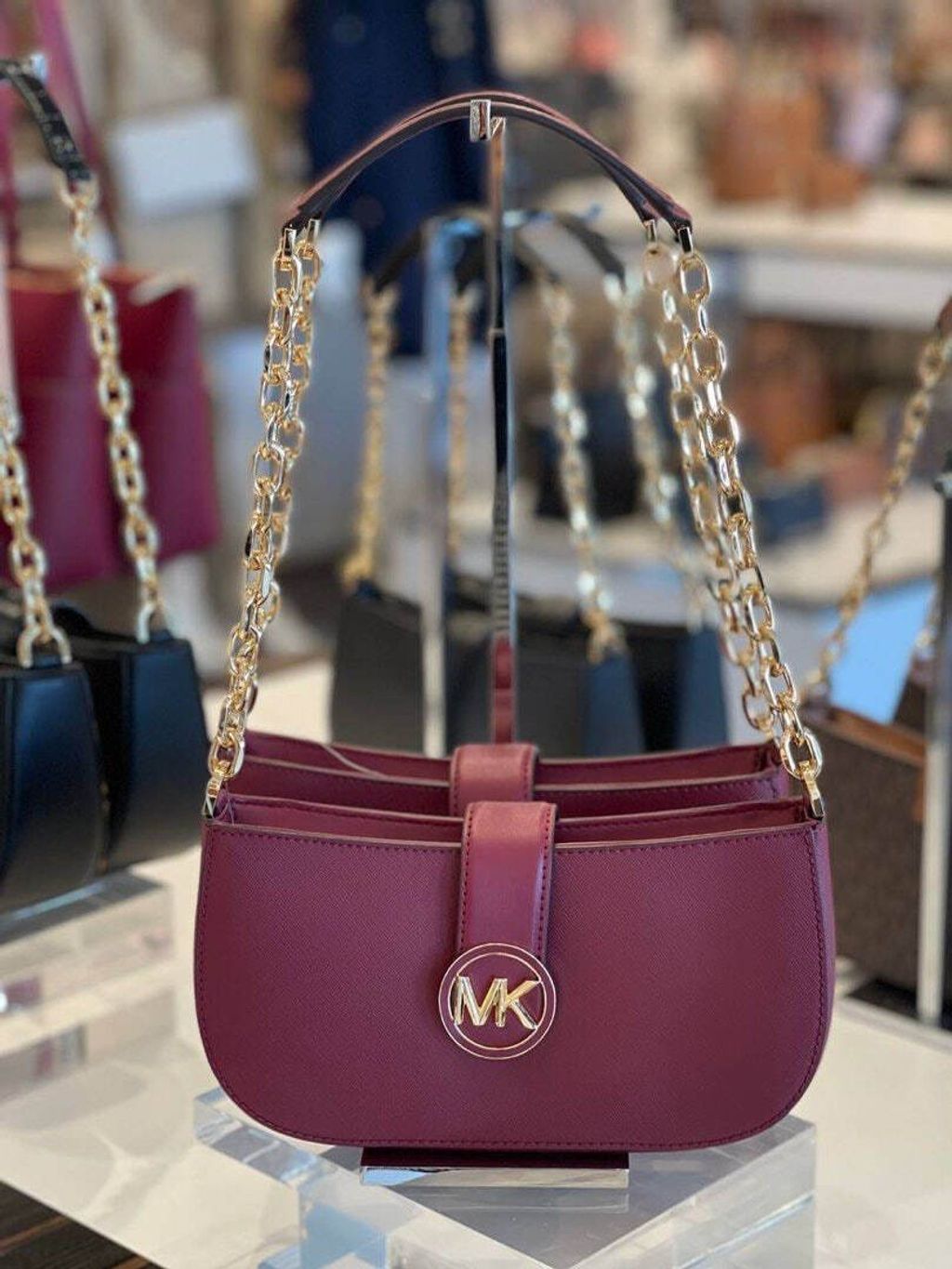 handbagbranded.com getlush outlet personalshopper usa malaysia ready stock Michael Kors Carmen Small Pouchette in Mulberry 4