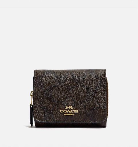 handbagbranded.com getlush outlet personalshopper usa malaysia ready stock Coach Small Trifold Wallet Signature Brown Black