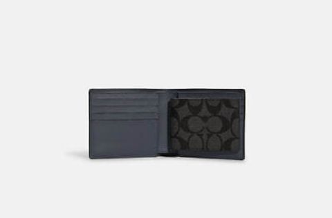 handbagbranded.com getlush outlet personalshopper usa malaysia ready stock Coach 3 IN 1 Retro C Leather Wallet in Signature Charcoal 1