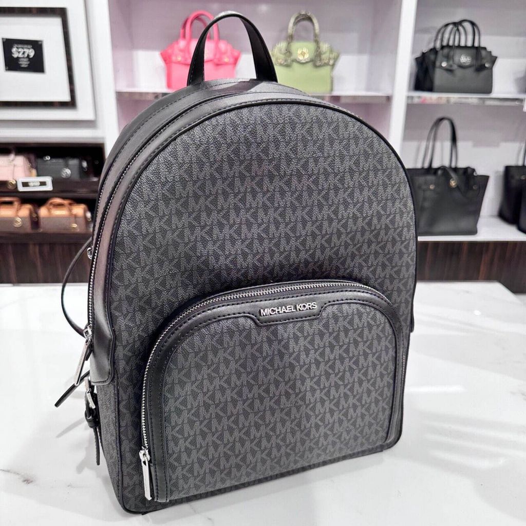 handbagbranded.com getlush outlet personalshopper usa malaysia ready stock Michael Kors Jaycee Large Double Zip Backpack in Signature Black