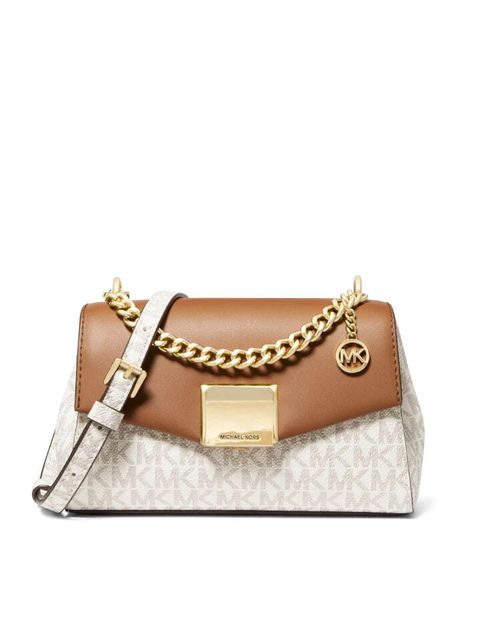 handbagbranded.com getlush outlet coach outlet personalshopper usa malaysia Michael Kors Lita Small Signature Leather Crossbody Bag -Vanilla