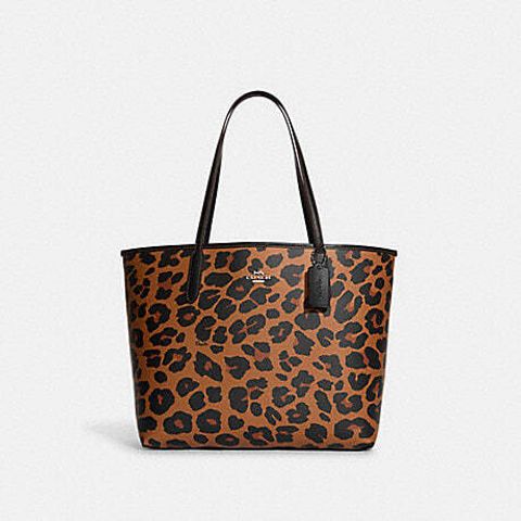 handbagbranded.com getlush outlet coach outlet personalshopper usa coach malaysia COACH City Tote With Leopard Print And Signature Canvas Interior