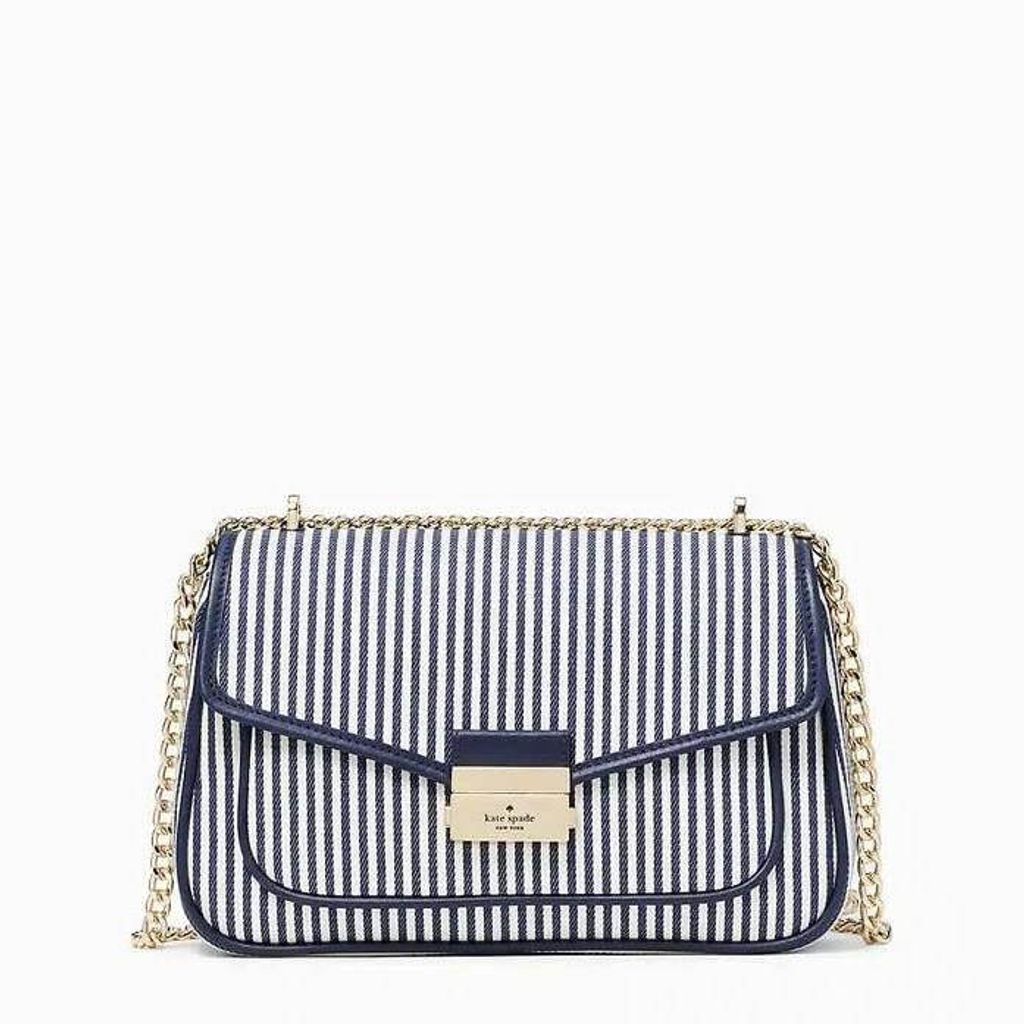 handbagbranded.com getlush outlet personalshopper usa malaysia ready stock Coach Malaysia kate spade malaysia Kate Spade Carey Small Flap Shoulder Bag with Striped Canvas in Blue Multi