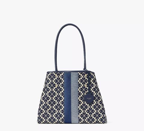 handbagbranded.com getlush outlet personalshopper usa malaysia ready stock kate spade malaysia kate spade Flower Jacquard Everything Stripe Large Tote Blue Multi