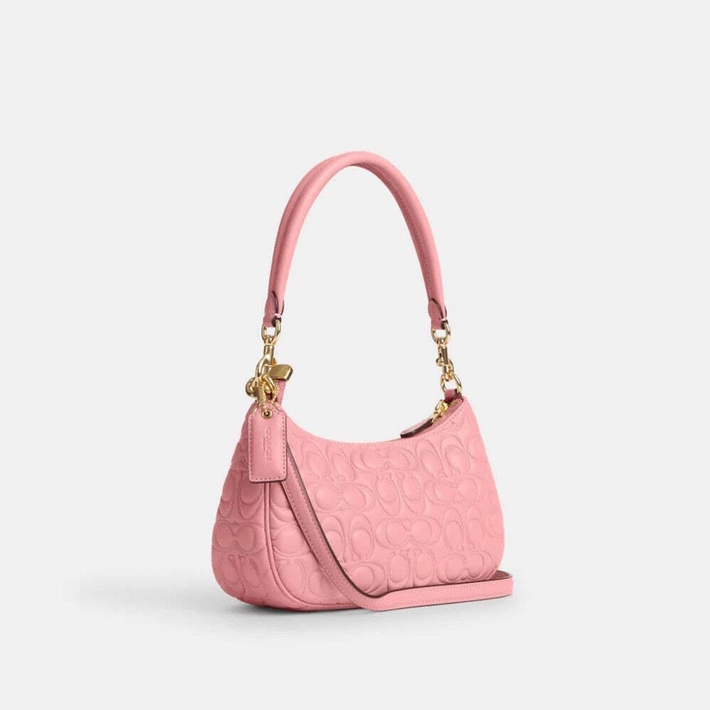 handbagbranded.com getlush outlet personalshopper usa malaysia ready stock Coach malaysia COACH TERI SHOULDER BAG WITH SIGNATURE EMBOSSED IN LIGHT BLUSH  1