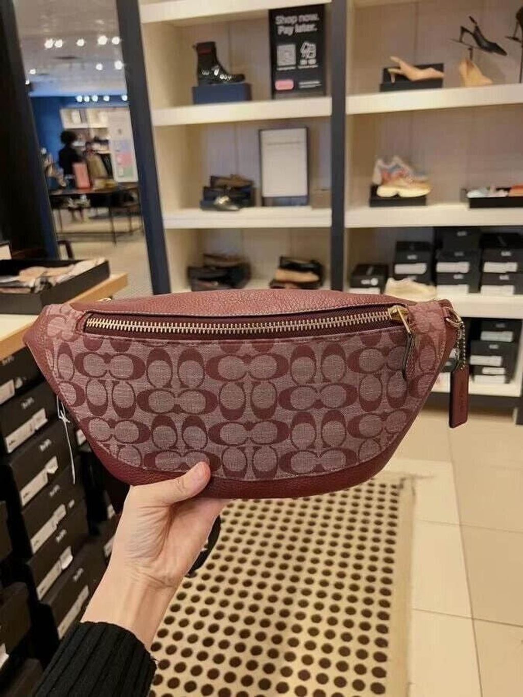 handbagbranded.com getlush outlet personalshopper usa Coach malaysia ready stock Coach Warren Beltbag In Signature Chambray Wine 4