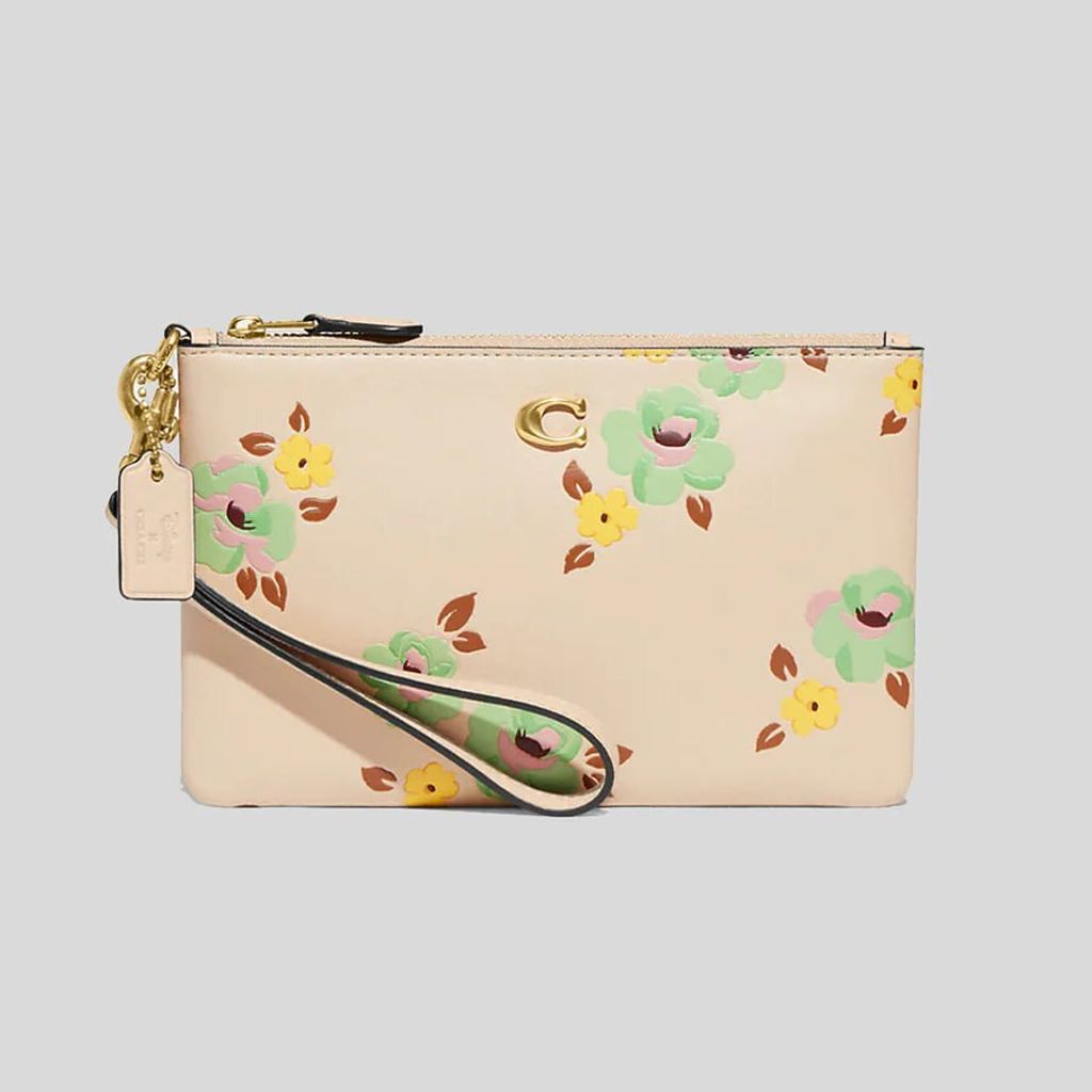 handbagbranded.com getlush outlet personalshopper usa malaysia ready stock coach malaysia Coach Small Wristlet With Floral Print Ivory Multi