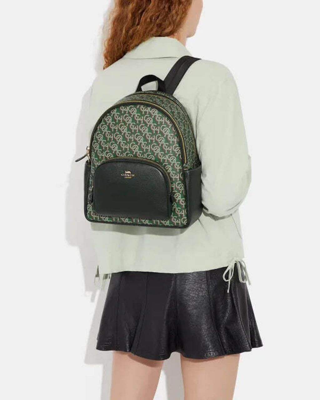 handbagbranded.com getlush outlet personalshopper usa Coach malaysia ready stock Coach Court Backpack With Coach Monogram Print in Green 3