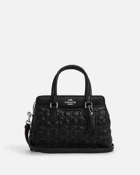 handbagbranded.com getlush outlet personalshopper usa malaysia ready stock Coach malaysia COACH MINI DARCIE CARRYALL WITH SIGNATURE EMBOSSED CM050 BLACK
