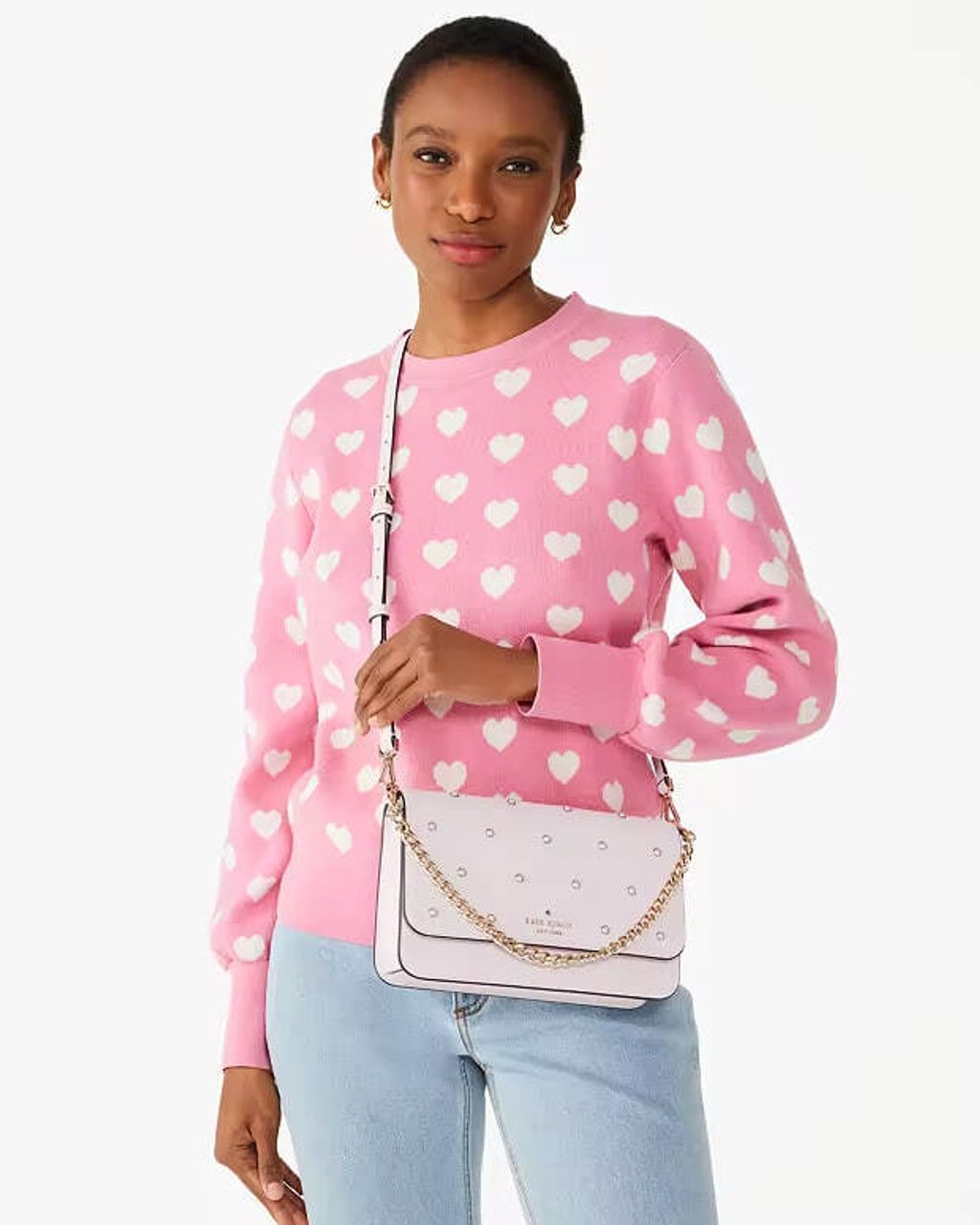 handbagbranded.com getlush outlet coach outlet personalshopper usa malaysia Kate Spade Madison Studded Faux Pearls Flap Convertible Crossbody 1