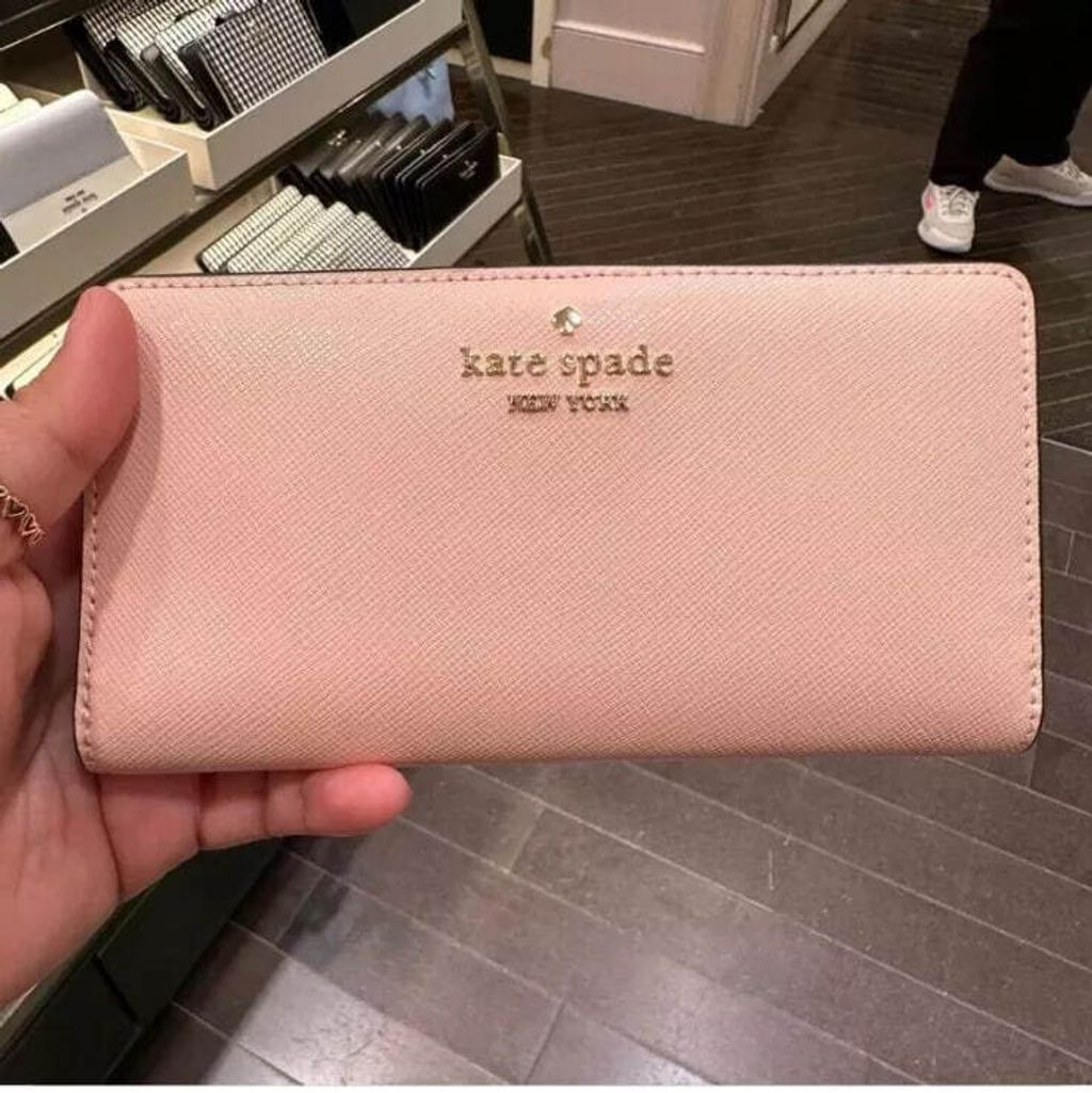 handbagbranded.com getlush outlet personalshopper usa malaysia ready stock Coach malaysia kate spade KATE SPADE LARGE SLIM BIFOLD WALLET MADISON IN CONCH PINK 1