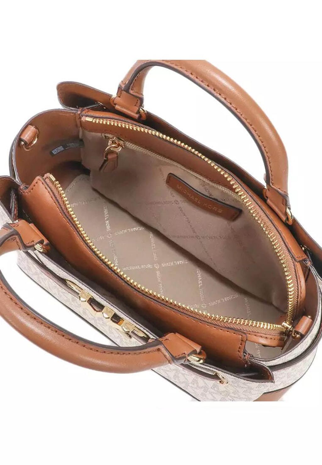 handbagbranded.com getlush outlet personalshopper usa malaysia ready stock coach malaysia Michael Kors Signature Reed Small Belted Satchel Leather in Vanilla 4