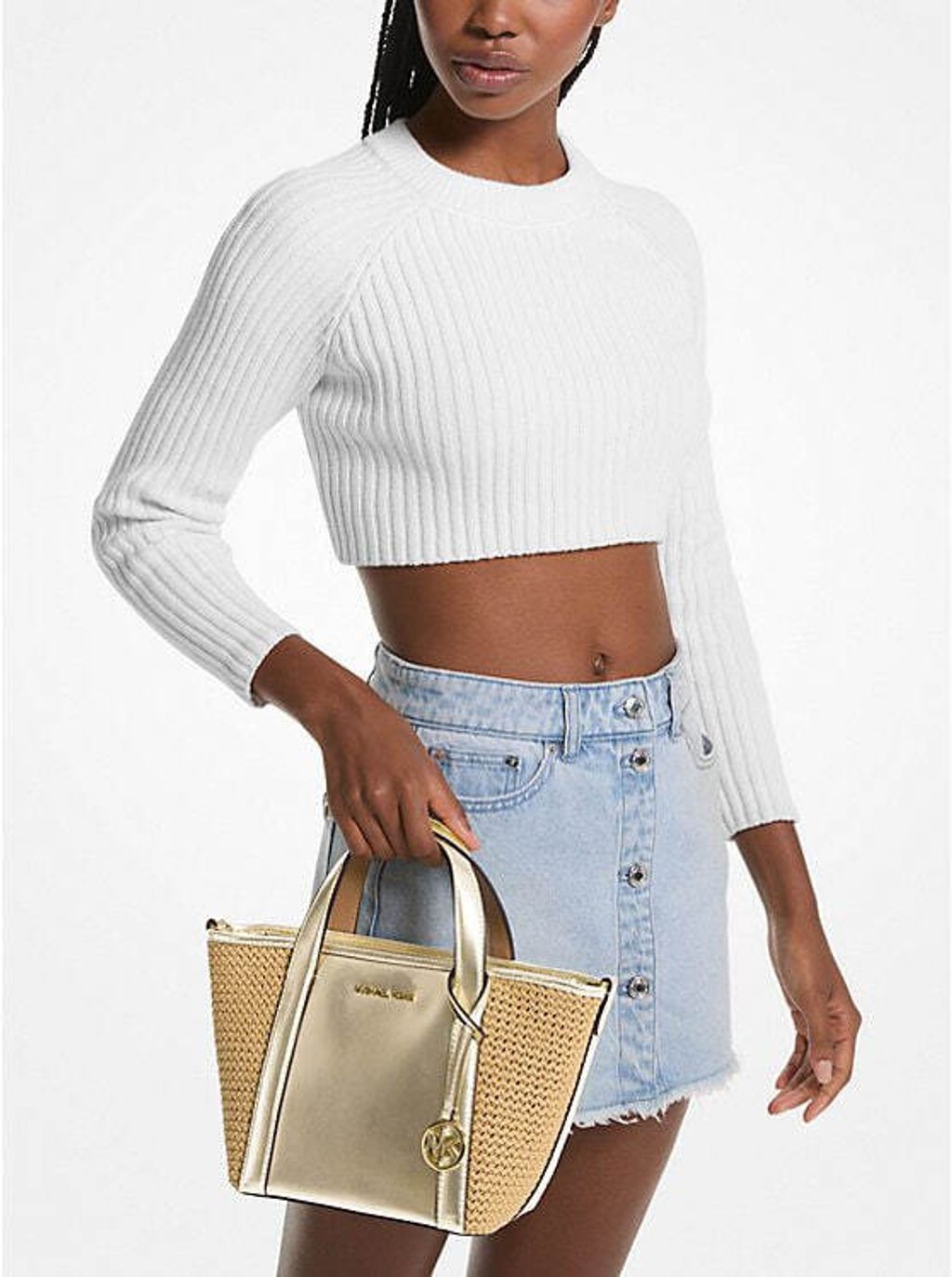 Michael kors straw bag deals