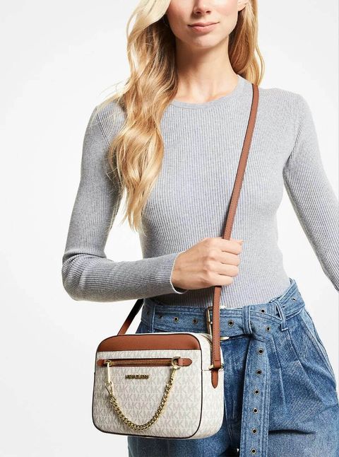 handbagbranded.com coach malaysia michael kors malaysia kate spade malaysia personalshopper tory burch malaysia Michael Kors Jet Set Large Logo Crossbody Bag Vanilla