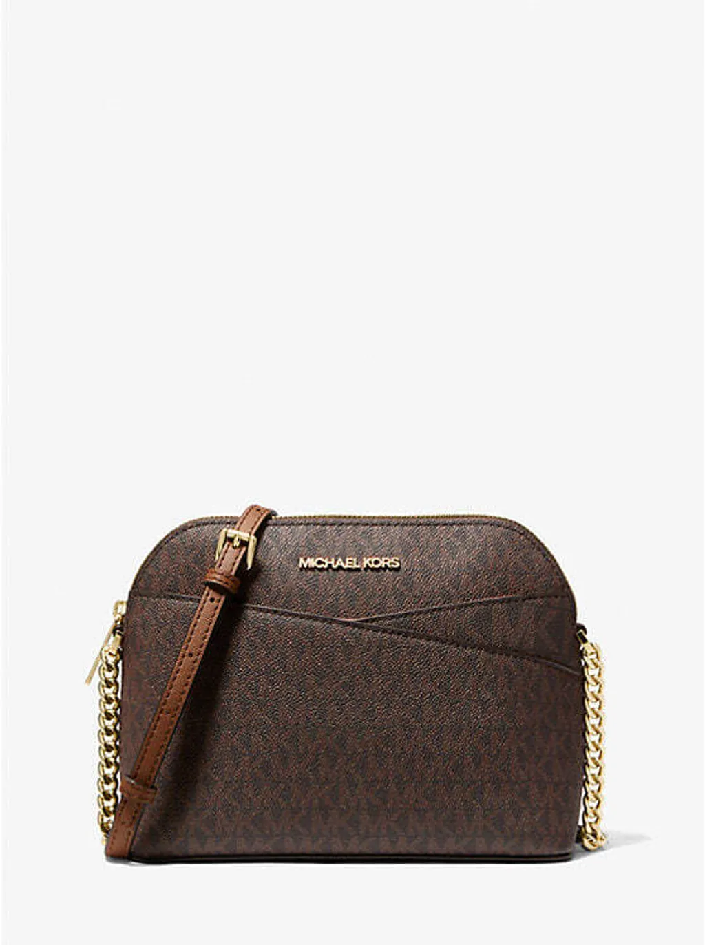 handbagbranded.com coach malaysia michael kors malaysia kate spade malaysia personalshopper tory burch malaysia Michael Kors Jet Set Travel Medium Logo Dome Crossbody Bag Brown