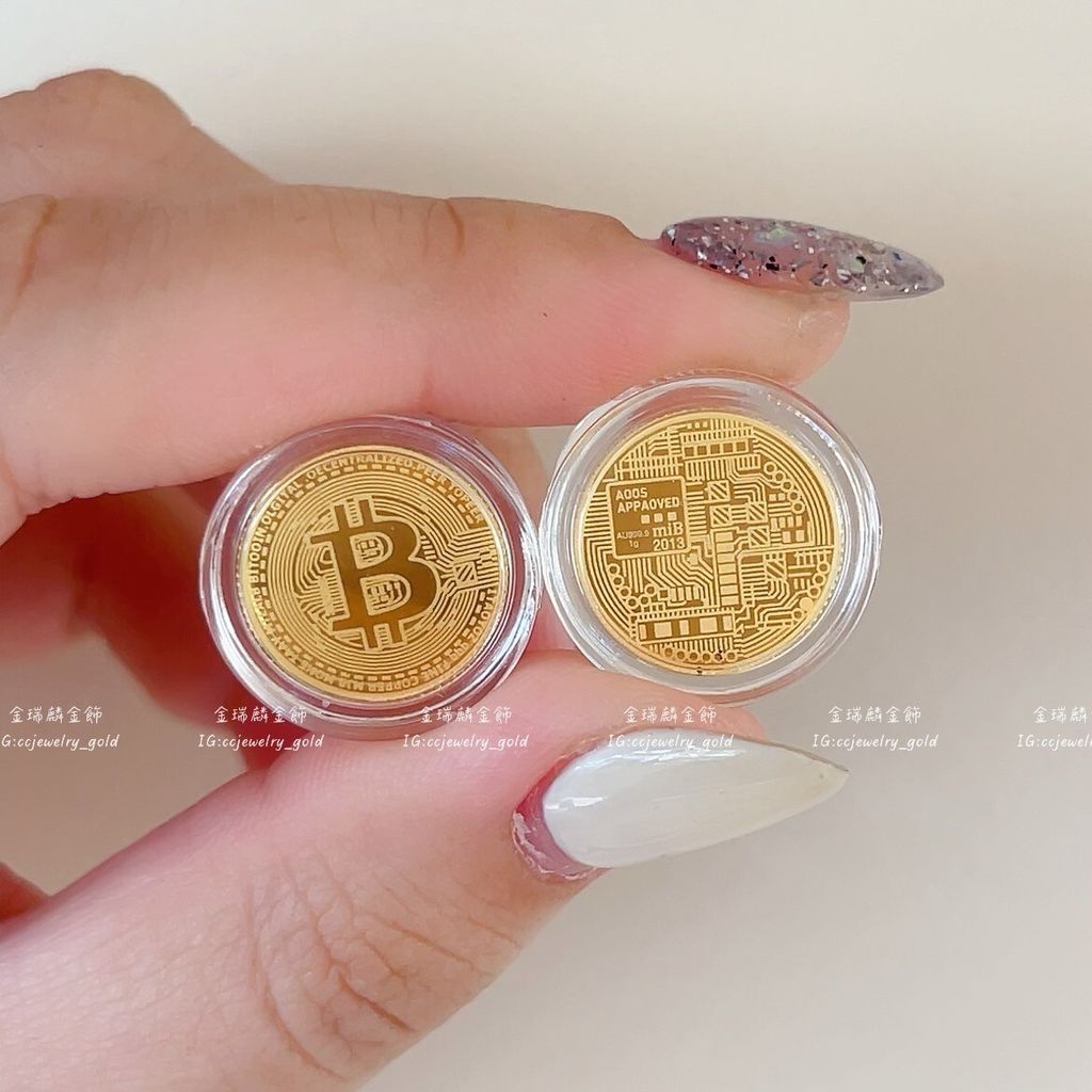 金瑞麟金飾》黃金比特幣(贈小卡) 造型黃金黃金擺飾純金9999 – 瑞