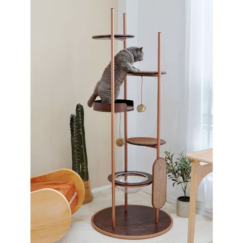 BlackMimi LIMOLIMO Premium Grade Wooden Cat Tree - Simple Elegant Solid