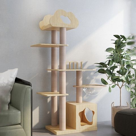 CUTEZOO Egg & Cloud - Series Solid Wood Cat Climbing Rack – Blackmimi