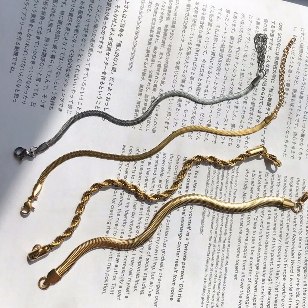 Stainless steel Snake chain Bracelet/ Stainless Steel/ Rope Chain Bracelet  3