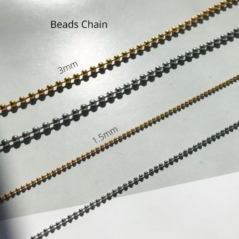 Anna Jewellery Handicraft - DIY Chain: Stainless Steel Beads Chain 1meter