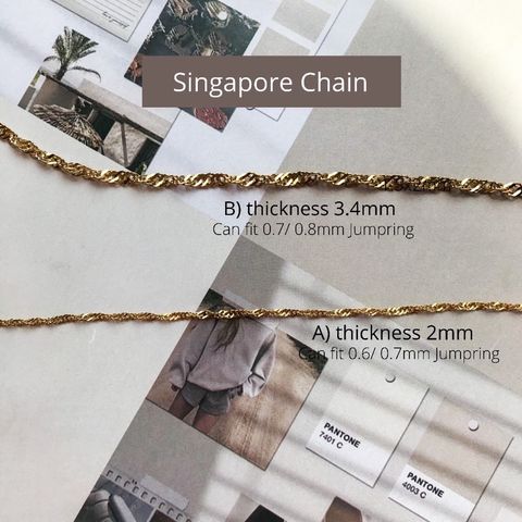 Anna Jewellery Handicraft - DIY Chain: Stainless steel Singapore chain
