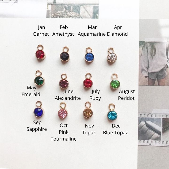 Stainless steel Birthstone pendant - 2
