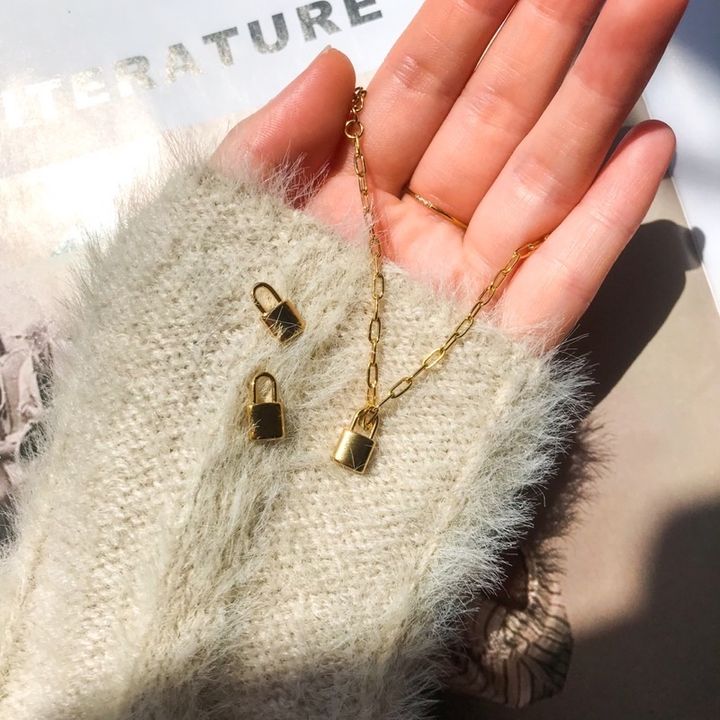 Mini stainless steel lock pendant