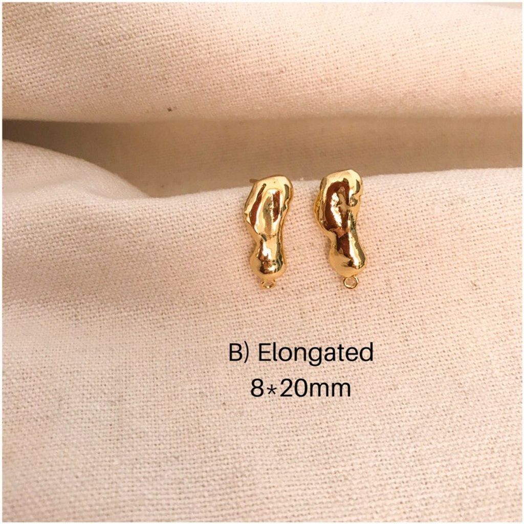 Irregular earring accessories - Elongated