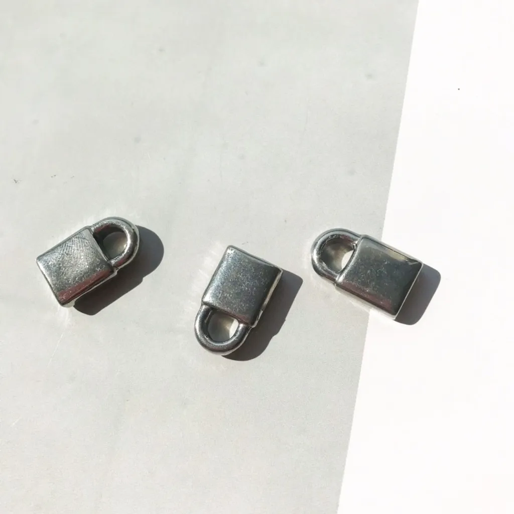 Stainless steel Lock key pendant - Stainless Steel Color