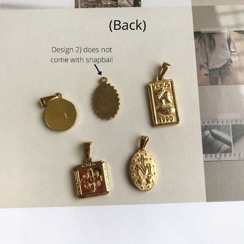 Stainless steel coin pendant - Back