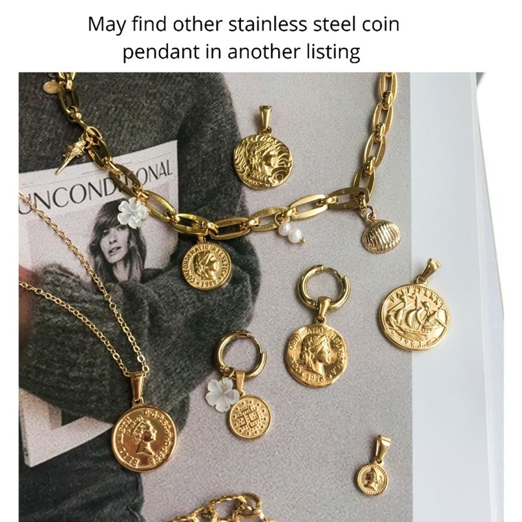 Stainless steel coin pendant 4