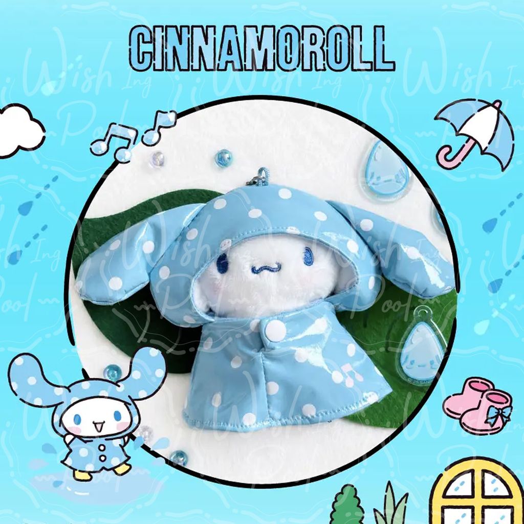 Sanrio 三麗鷗 雨衣娃娃鑰匙圈-官網-06-大耳狗