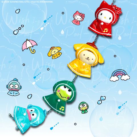Sanrio 三麗鷗 雨衣娃娃鑰匙圈-官網-01