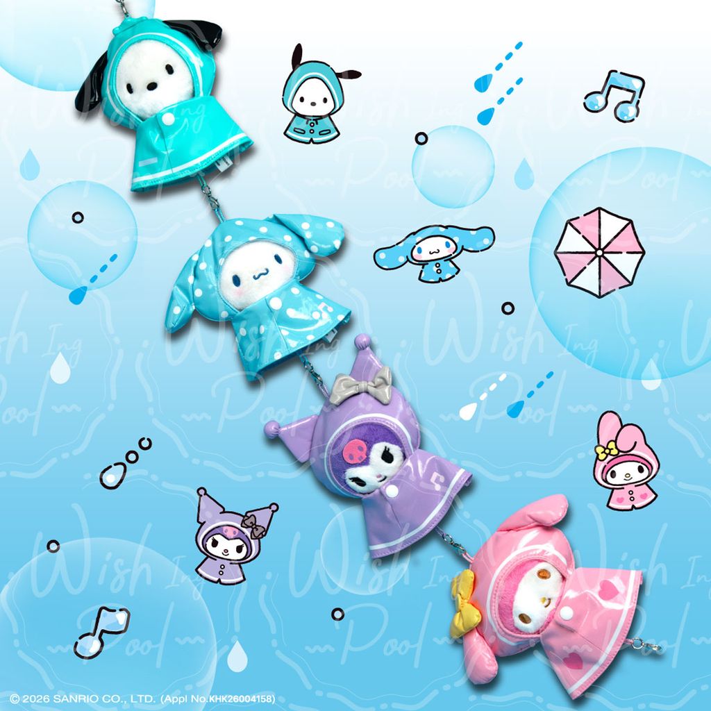 Sanrio 三麗鷗 雨衣娃娃鑰匙圈-官網-02