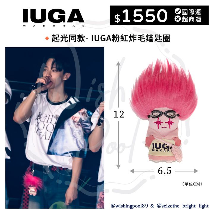 起光同款-IUGAMAKARAS粉紅炸毛鑰匙圈-00