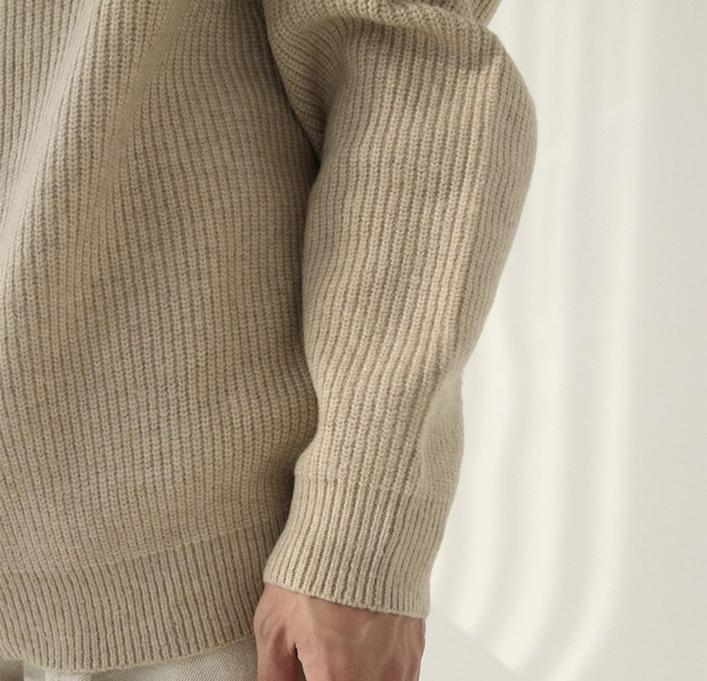 針織 立領 毛衣外套 雙拉鍊 (2)