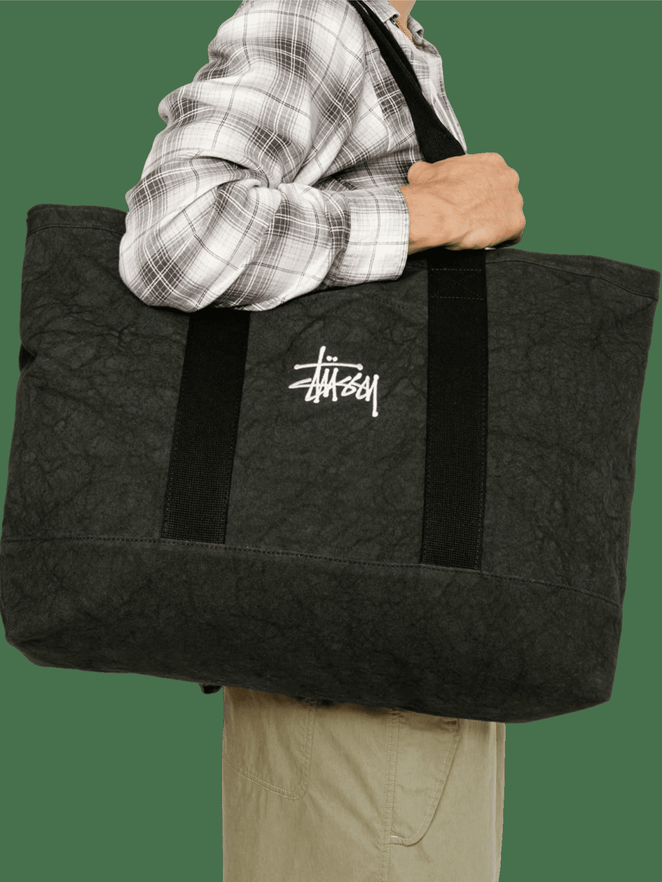 【Stussy】CANVAS EXTRA LARGE TOTE BAG Canvas Extra Large Tote – Washed Black | Accessories | Stüssy
