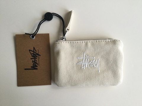 STUSSY コインケースCANVAS COIN POUCH 刺繍 新品】STUSSY コインケース canvas coin pouch 刺繍