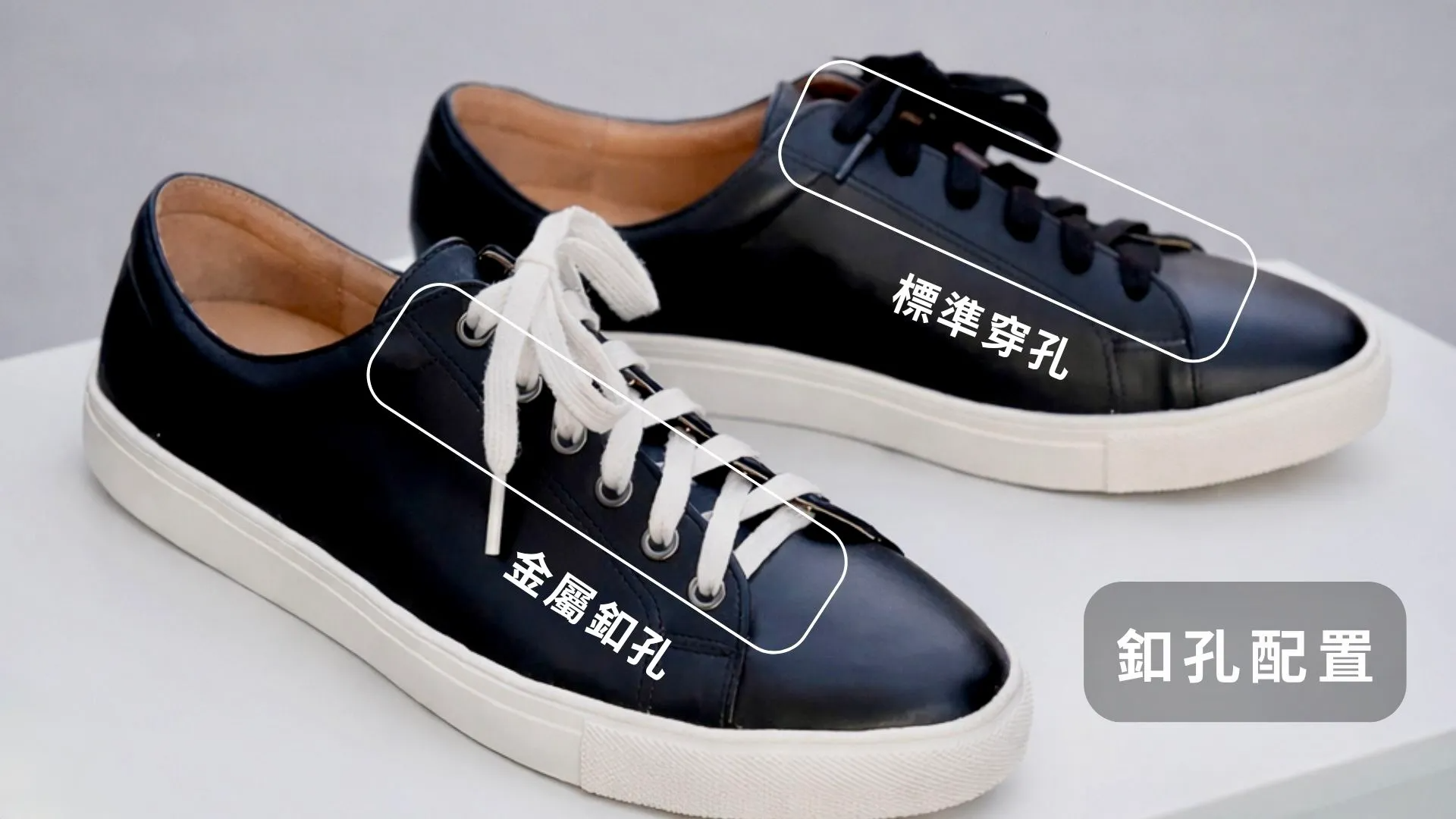 【鞋眼片】採雙層皮革增固，提升整體穩定度 新增，讓行走時鞋舌更服貼不位移 【腳後跟】與【踝口處】調整結構設計，增加層次感 (5)
