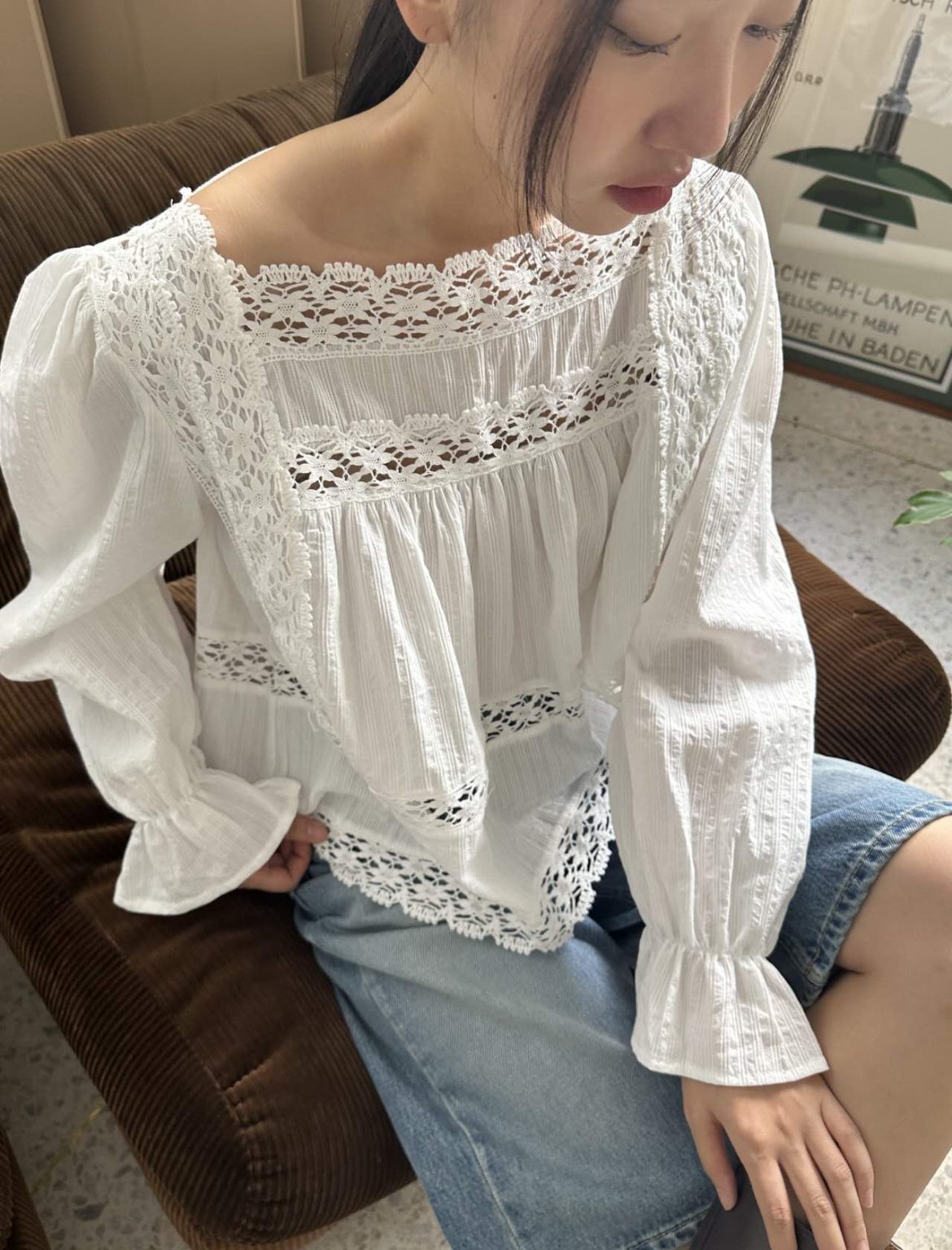 lace peasant blouse