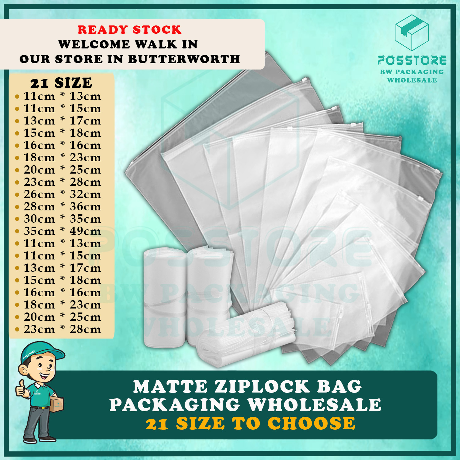 pcs Matte ZipLock Bag ☘️ Plastic Zip Bag Packing Zipper Bag