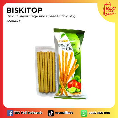 10010676 BISKITOP Biskuit Sayur Vege and Cheese Stick 60g
