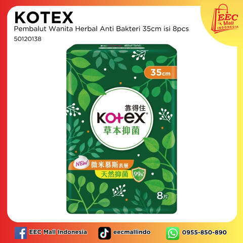 50120138 KOTEX Pembalut Wanita Herbal Anti Bakteri 35cm isi 8pcs