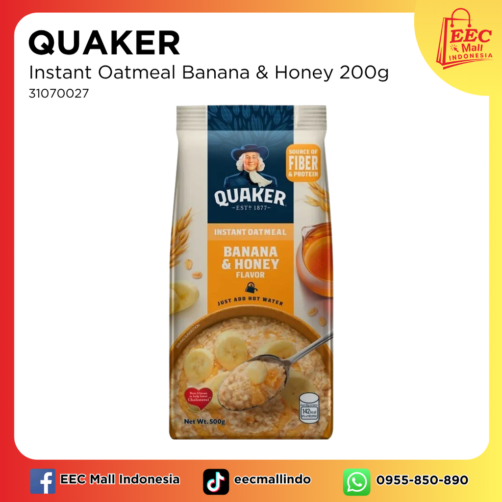 31070027 QUAKER Instant Oatmeal Banana & Honey 200g